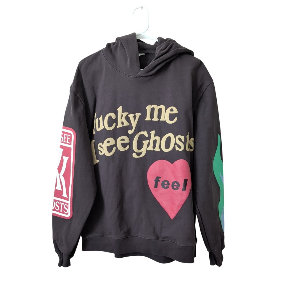 Kids See Ghosts Lucky Me I See Ghosts Camp Flog Gnaw Hoodie Charcoal Brown XL